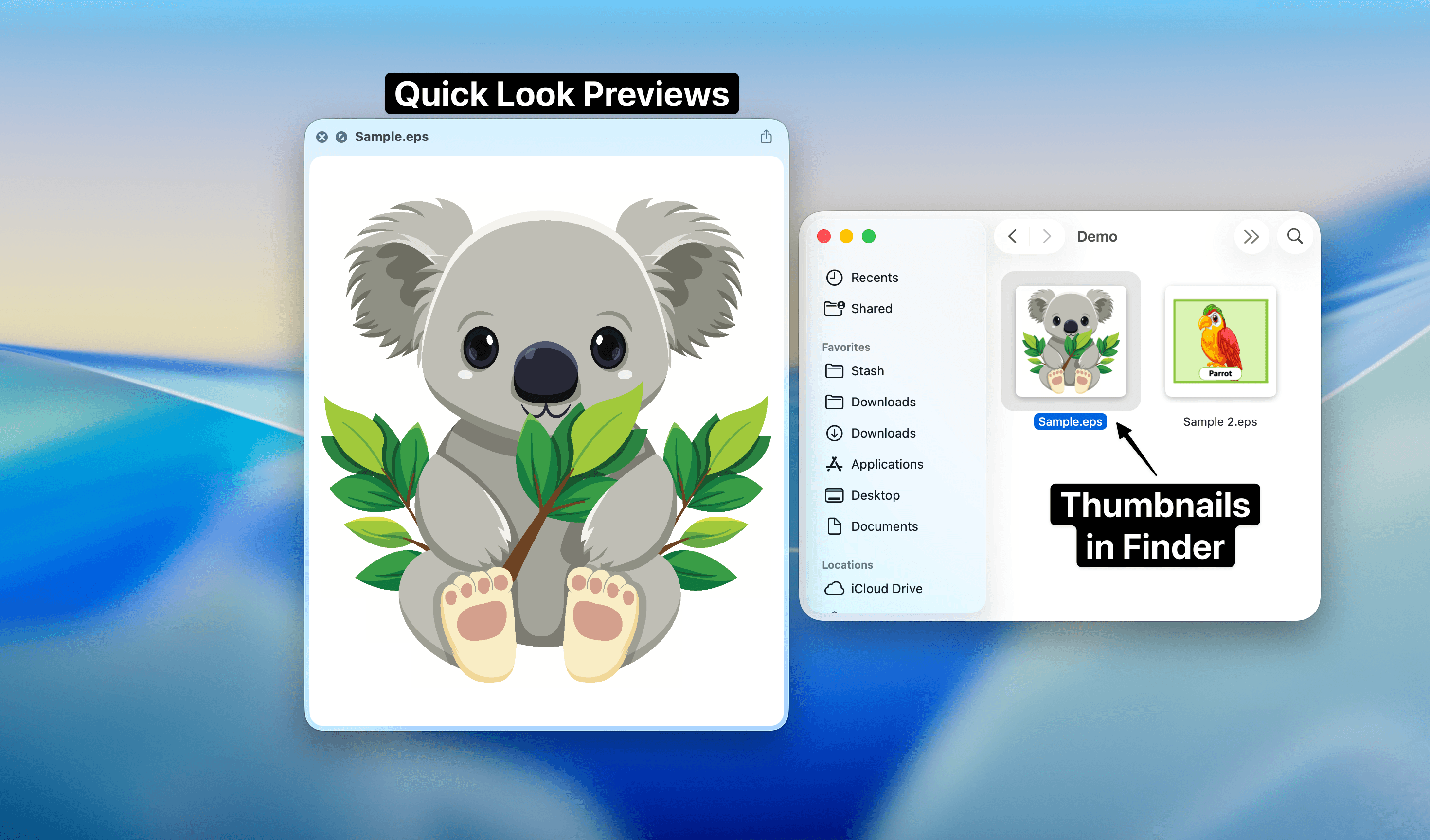 EPS Quick Look preview and Finder thumbnail screenshot