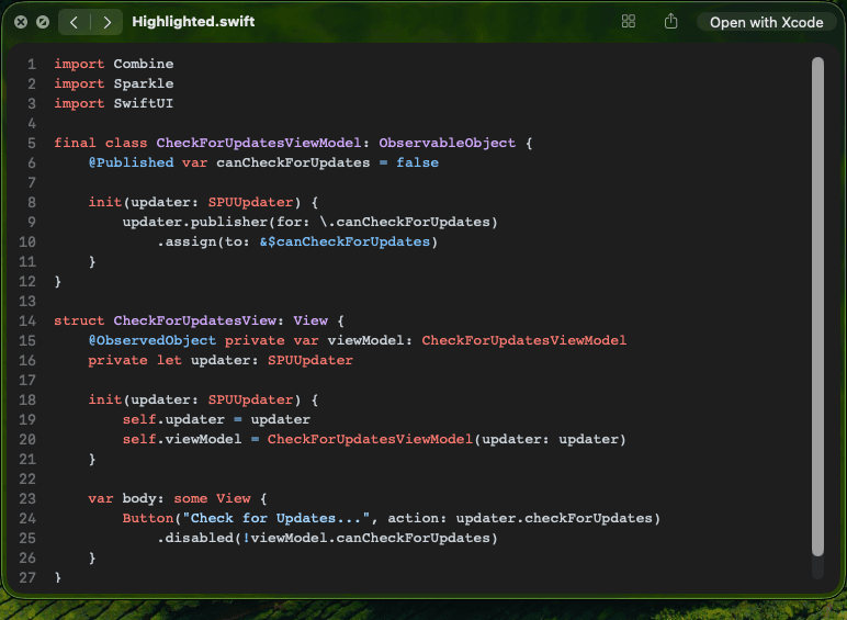 macOS source code quick look with syntax highlighting